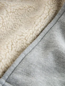 Gris - Sweat à capuche zippé en polaire Borg (3-16ans)