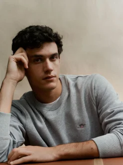 Gris - Sweat GANT Shield à col ras du cou