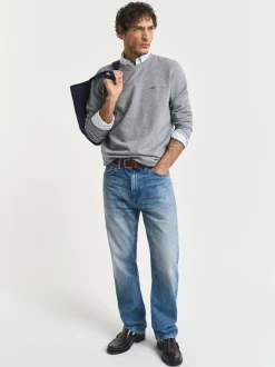 Gris - Sweat GANT Shield à col ras du cou