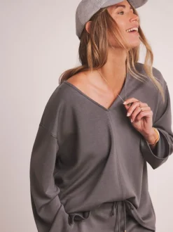 Gris - Sweat modal Anthology By JD Williams haut de gamme à col en V