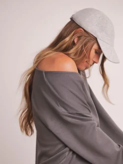 Gris - Sweat modal Anthology By JD Williams haut de gamme à col en V