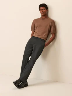 Gris - Taille élastiquée Vêtement de survêtement élégant sur le devant uni