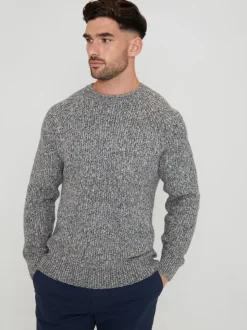 Gris - Threadbare Manches raglan Col rond Pull