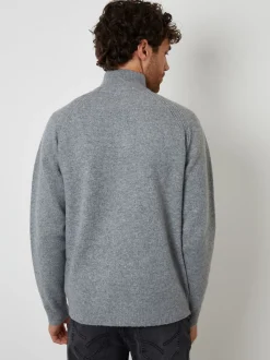 Gris - Threadbare Pull en maille côtelée à manches raglan