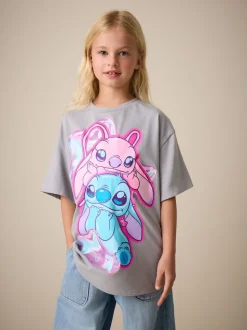 Gris - T-shirt graphique oversize Lilo & Stitch (3-16ans)