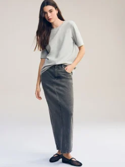 Gris - T-shirt Manche courte Col ras du cou lourd