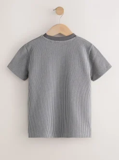 Gris - T-shirt texturé Manches courtes (3-16ans)