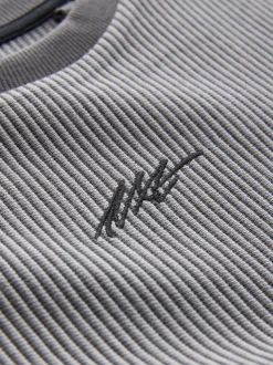 Gris - T-shirt texturé Manches courtes (3-16ans)