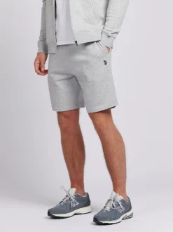 Gris - US Polo Assn Double Horsemen Sweat homme Shorts 100% coton