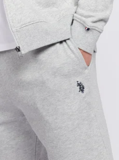 Gris - US Polo Assn Double Horsemen Sweat homme Shorts 100% coton