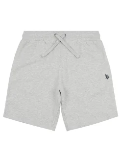 Gris - US Polo Assn Double Horsemen Sweat homme Shorts 100% coton