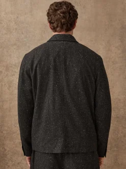 Gris - Veste à Chevrons texturée en laine