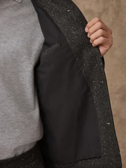 Gris - Veste à Chevrons texturée en laine