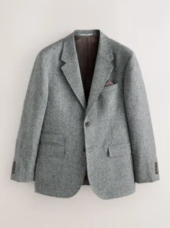 Gris - Veste de costume habillé Abraham Moon en 100% laine britannique Donegal