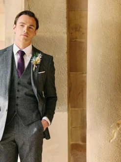 Gris - Veste de costume texturée Skopes Fox habillée