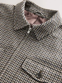 Gris - Veste élégante à deux poches en dents de poule