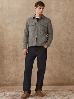 Gris - Veste élégante à deux poches en dents de poule