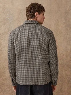 Gris - Veste élégante à deux poches en dents de poule