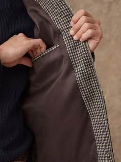 Gris - Veste élégante à deux poches en dents de poule