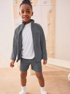 Gris - Veste polaire zippée avec poches (3-16ans)