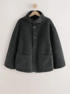 Gris - Veste réversible imitation peau de mouton