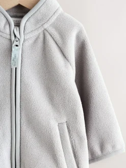 Gris - Veste zippée bébé en micro polaire (0mois-2ans)