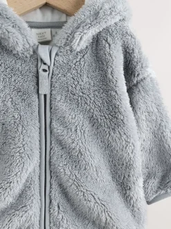 Gris - Veste zippée en polaire bébé