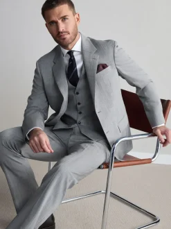 Gris - Vestes de Costume Nova Fides Signatures Coupe classique en laine italienne 100%