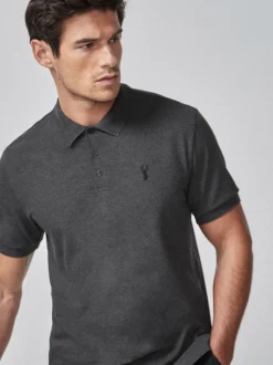 Gris anthracite - Ajustement régulier - Polo Manches courtes Pique