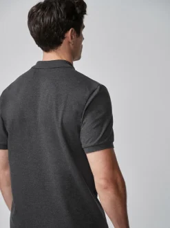 Gris anthracite - Ajustement régulier - Polo Manches courtes Pique