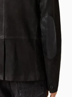 Gris Anthracite - Blazer AllSaints Survey en cuir daim gris double couche