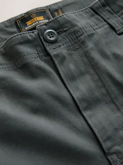 Gris anthracite - Coupe ample - Pantalon cargo stretch en coton