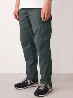 Gris anthracite - Coupe fuselée régulière - Pantalon cargo stretch en coton