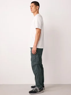 Gris anthracite - Coupe fuselée régulière - Pantalon cargo stretch en coton