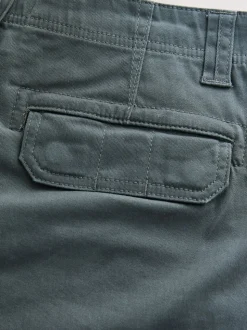 Gris anthracite - Coupe fuselée régulière - Pantalon cargo stretch en coton