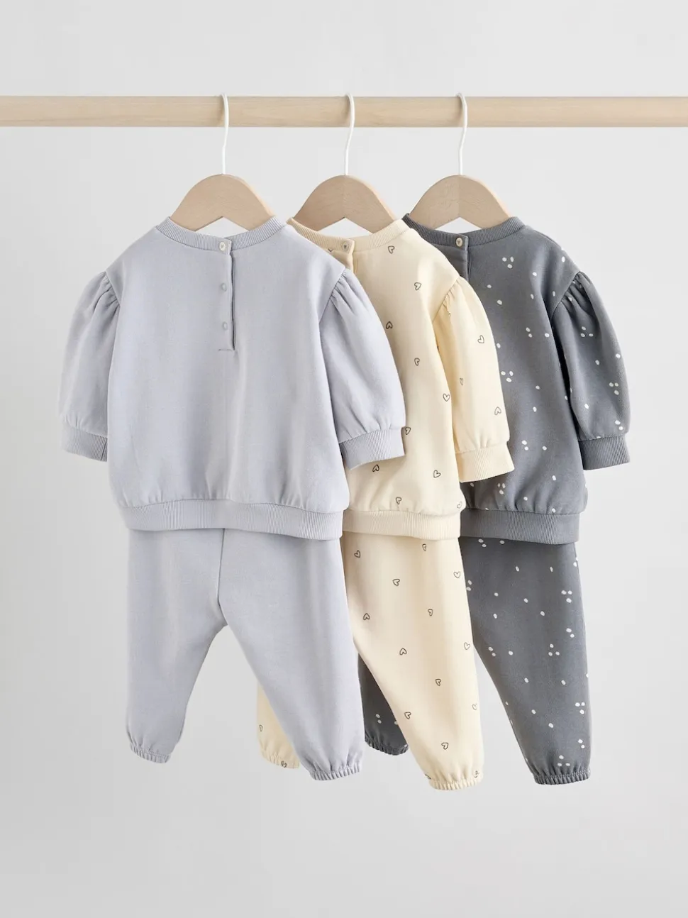 Gris anthracite & Crème - Ensemble 6 pièces pour bébé sweat et jogging (0mois2ans)