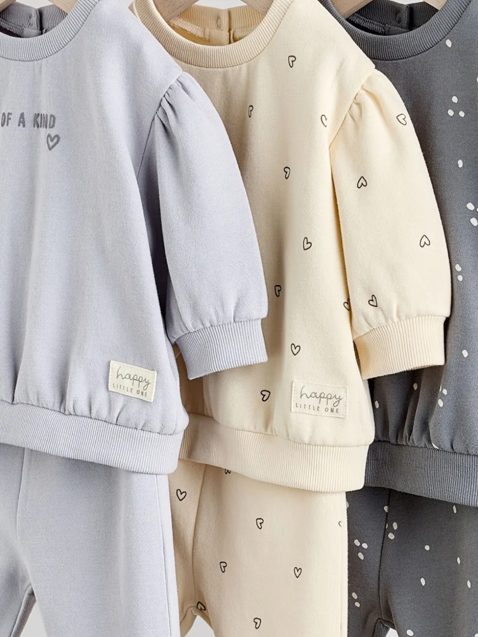 Gris anthracite & Crème - Ensemble 6 pièces pour bébé sweat et jogging (0mois2ans)