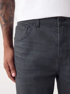 Gris anthracite - Jeansextensible classique coupe fuselée régulière