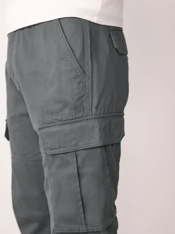 Gris anthracite - Skinny Fit (Skinny Fit) - Pantalon cargo stretch en coton