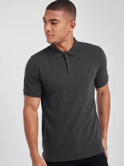 Gris anthracite - Slim Fit (Slim Fit) - Polo Manches courtes Pique