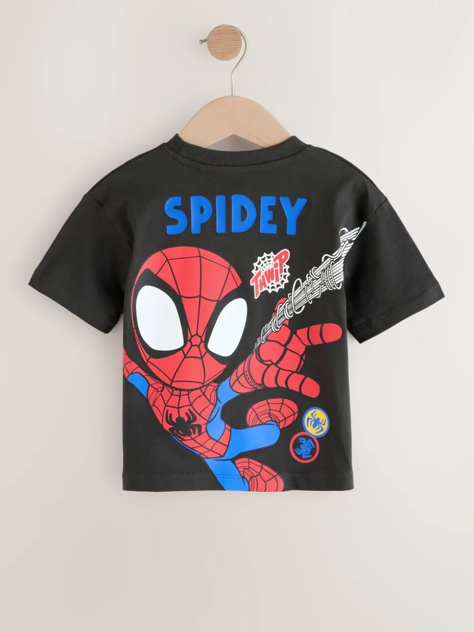 Gris anthracite Spidey - T-shirt Marvel en coton à manches courtes (3mois-8ans)