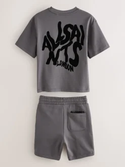 Gris anthracite/floqué - Ensemble t-shirt et short en molleton smALLSAINTS Orlando