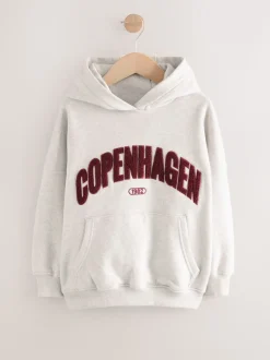 Gris avec noms de villes - Sweat à capuche (3-16 ans)