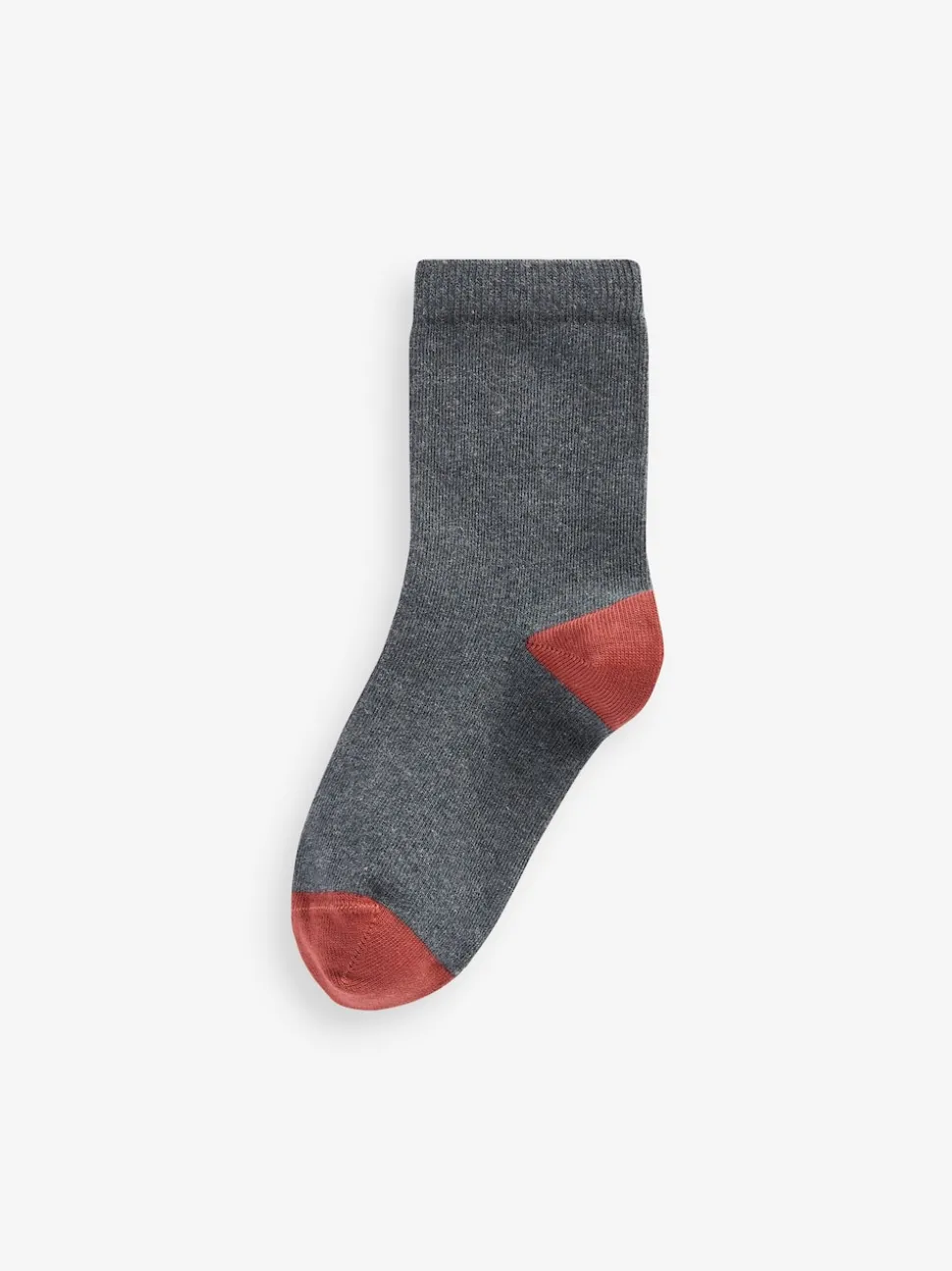 Gris avec talon et orteil contrastés - Paquet de chaussettes en coton riche 10