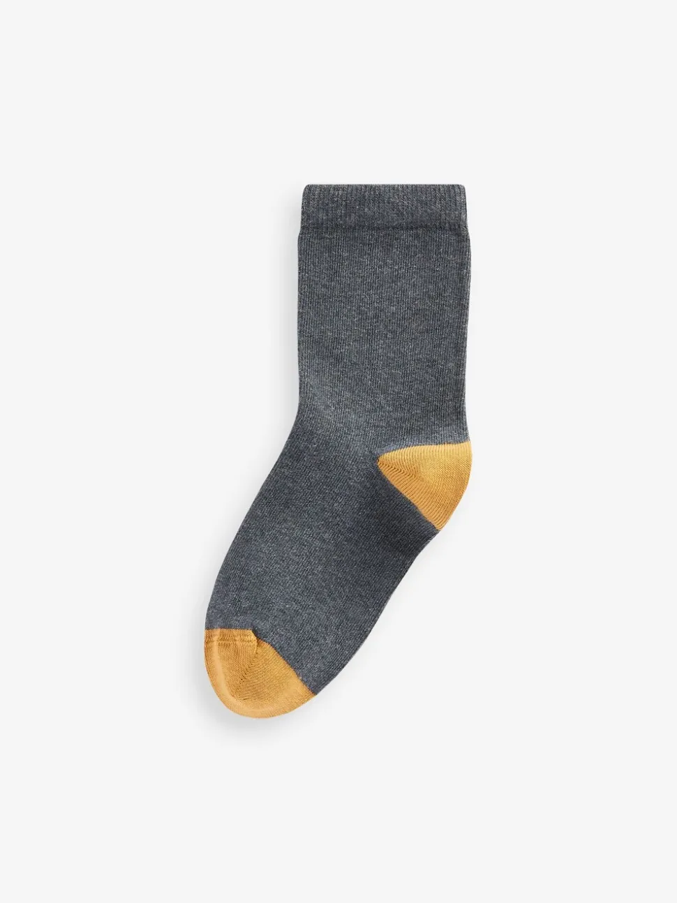 Gris avec talon et orteil contrastés - Paquet de chaussettes en coton riche 10