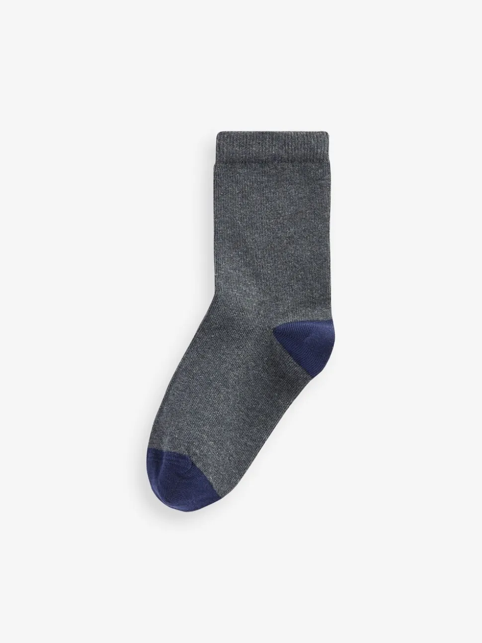 Gris avec talon et orteil contrastés - Paquet de chaussettes en coton riche 10