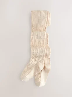 Gris avoine noire et bleu marine - Lot de 5 collants en torsades de coton riche