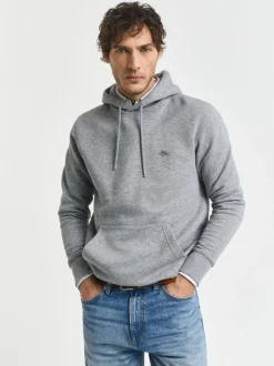 Gris chiné - Pull Over - GANT Sweat-shirt à capuche Regular Shield