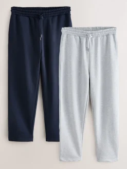Gris chiné/bleu marine - Lot de 2 pantalons de jogging épais à dos brosse droit