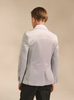Gris clair - Blazer en velours (3-16ans)